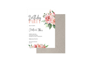 Birthday Party Floral Customised Invitation
