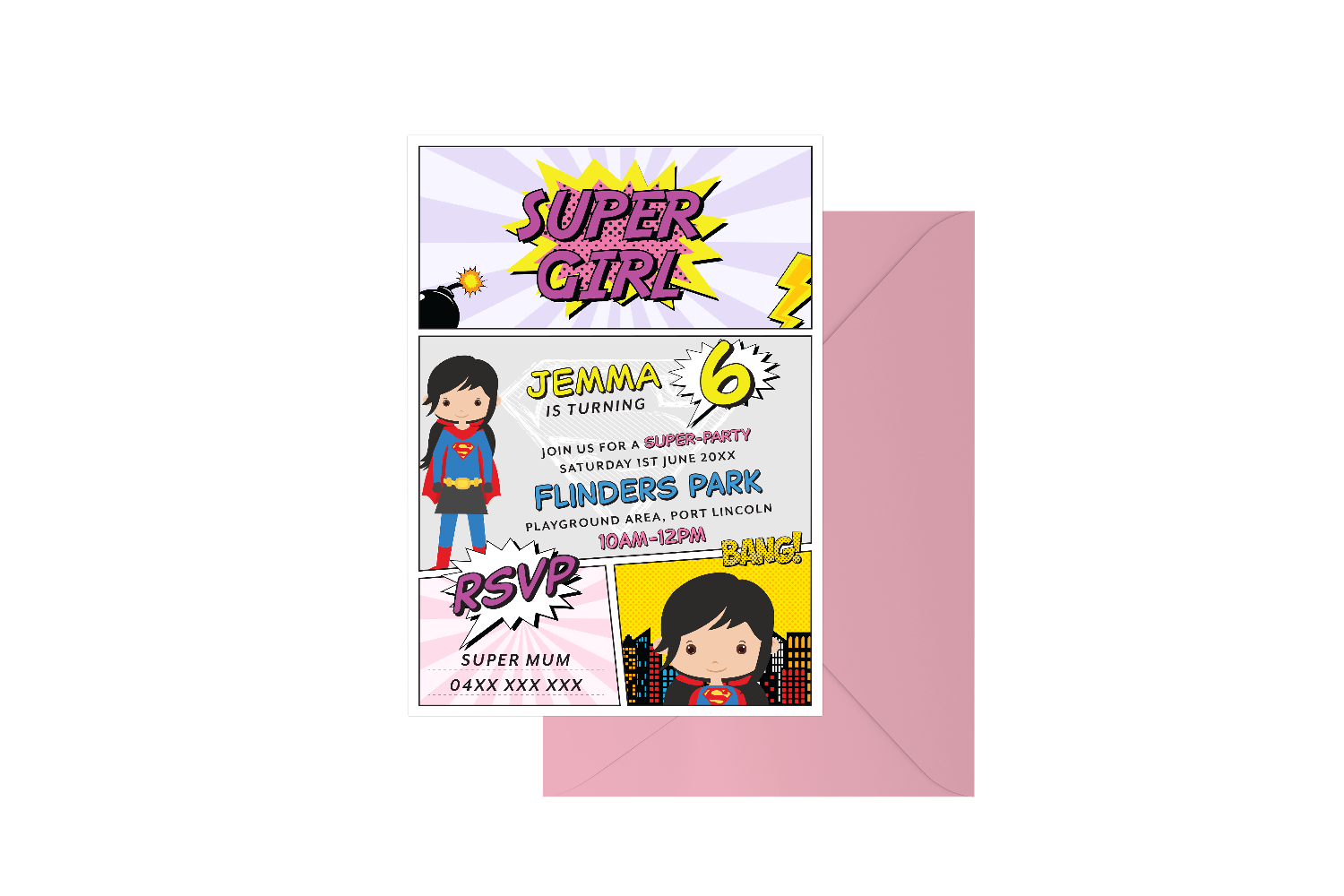 Party Like A Super Girl Customised Birthday