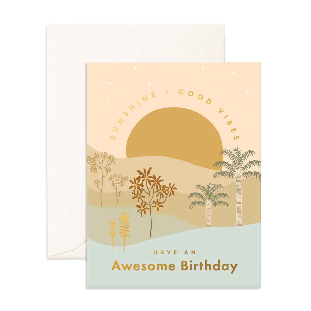 Awesome Birthday Sunset Greeting Card