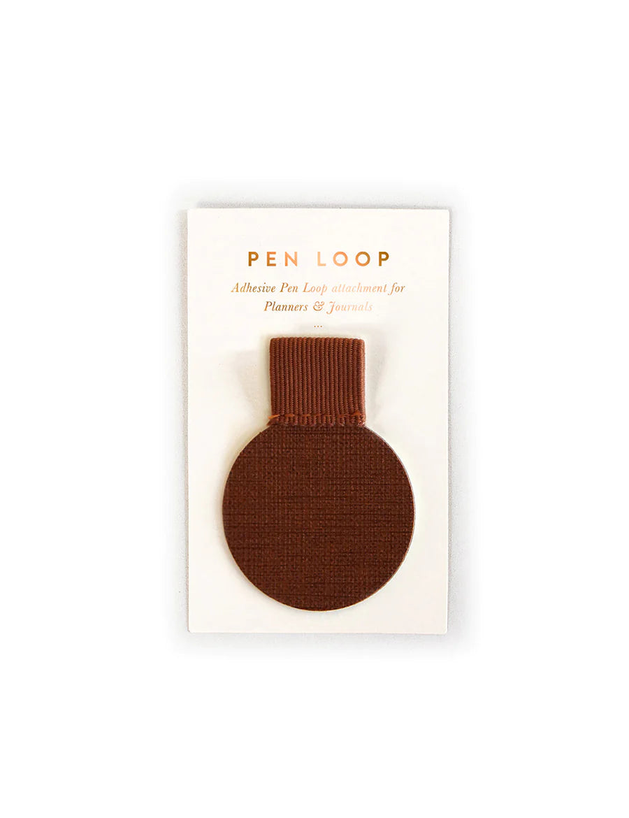 Adhesive Round Pen Holder Loop - Rust