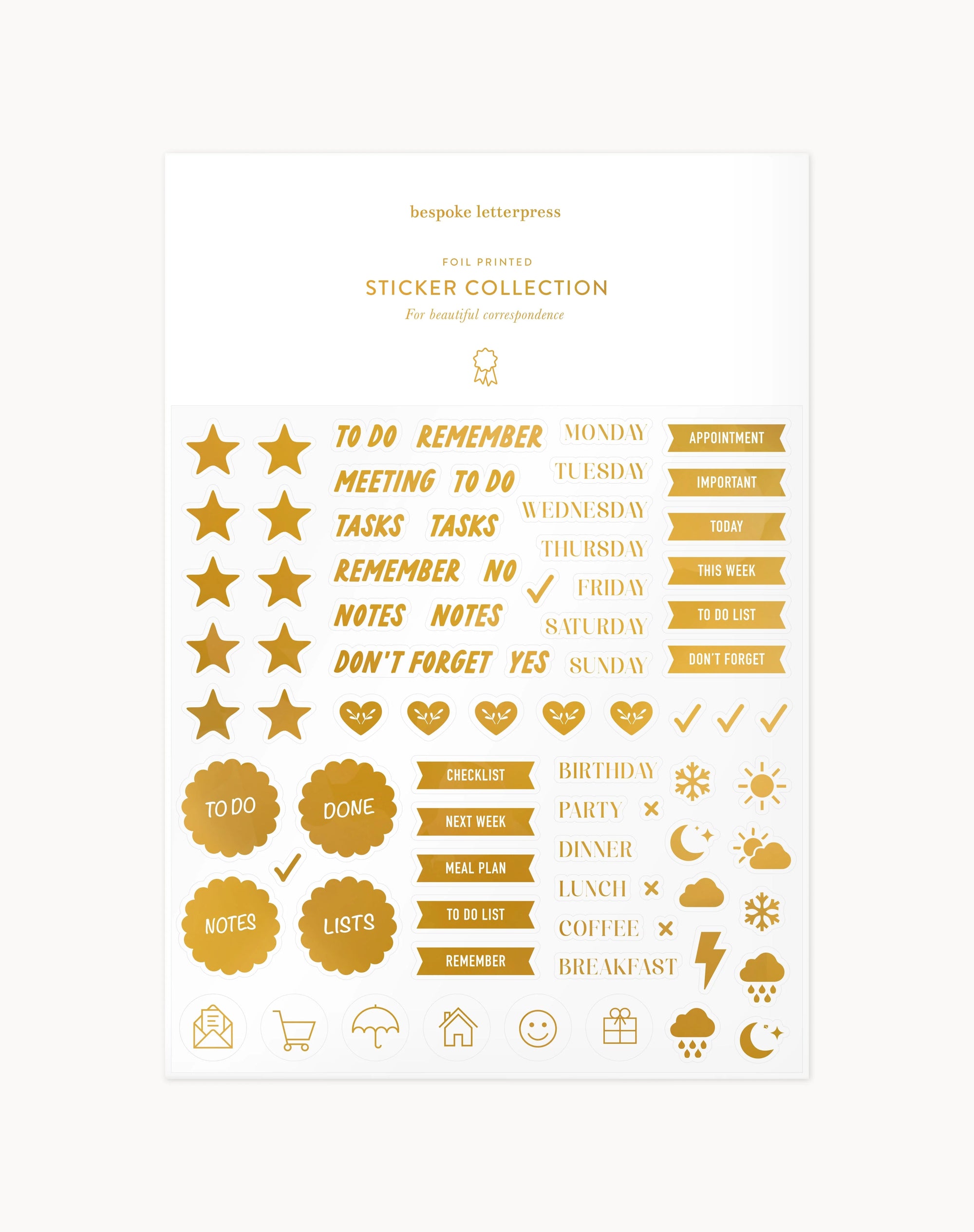 Planning Icons Sticker Sheet Set