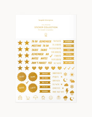 Planning Icons Sticker Sheet Set