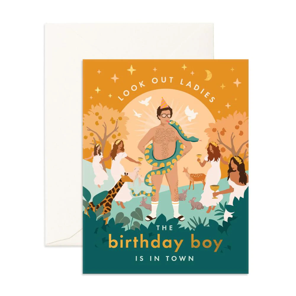 Birthday Boy In Town Greeting Card