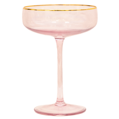 Rose Crystal Coupe Glasses