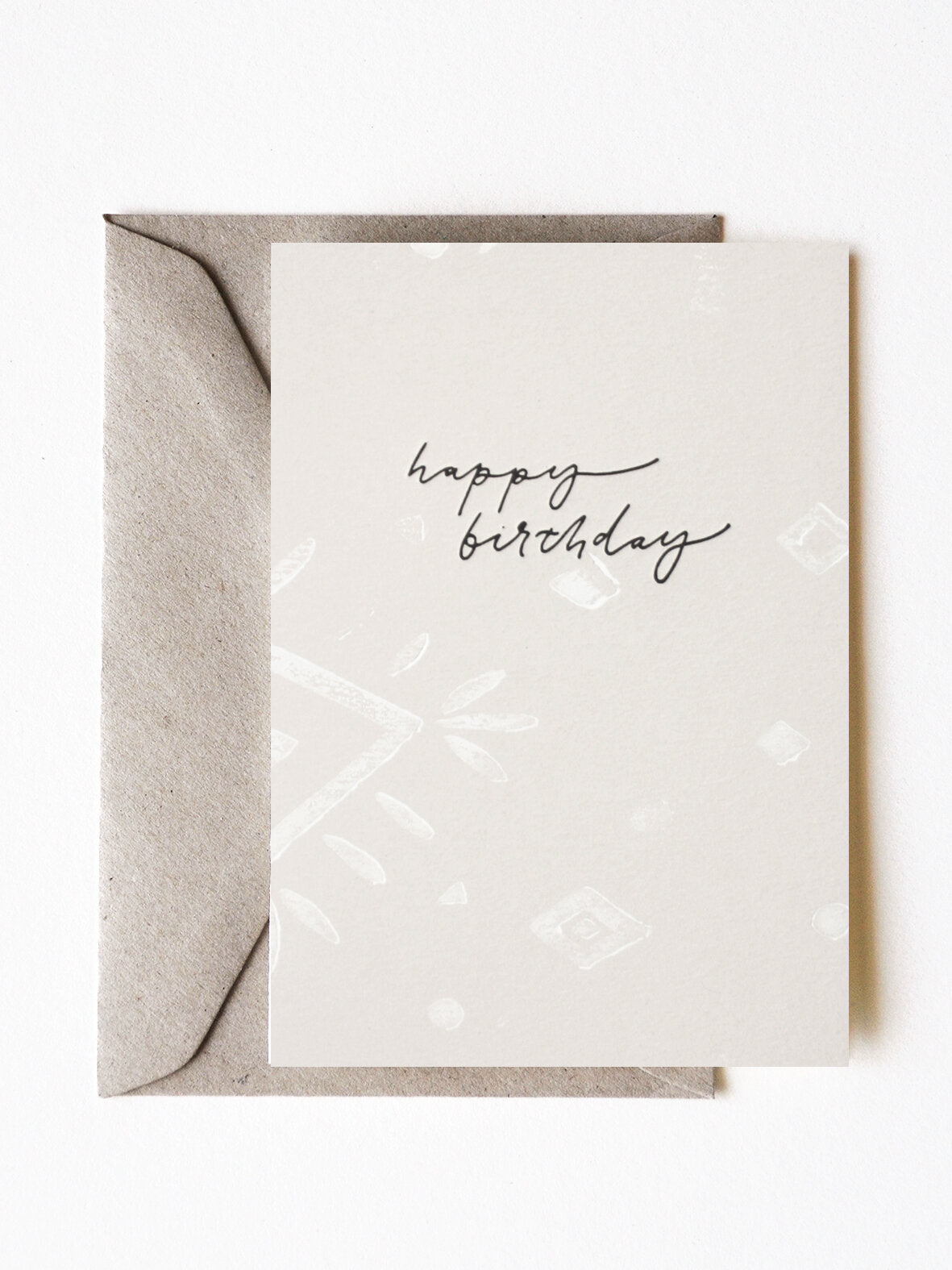 Happy Birthday Block Printed Greeting Card