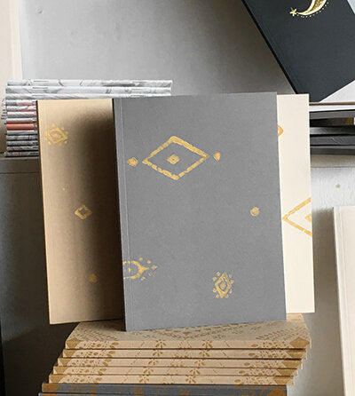 Block Printed Notebook Grey