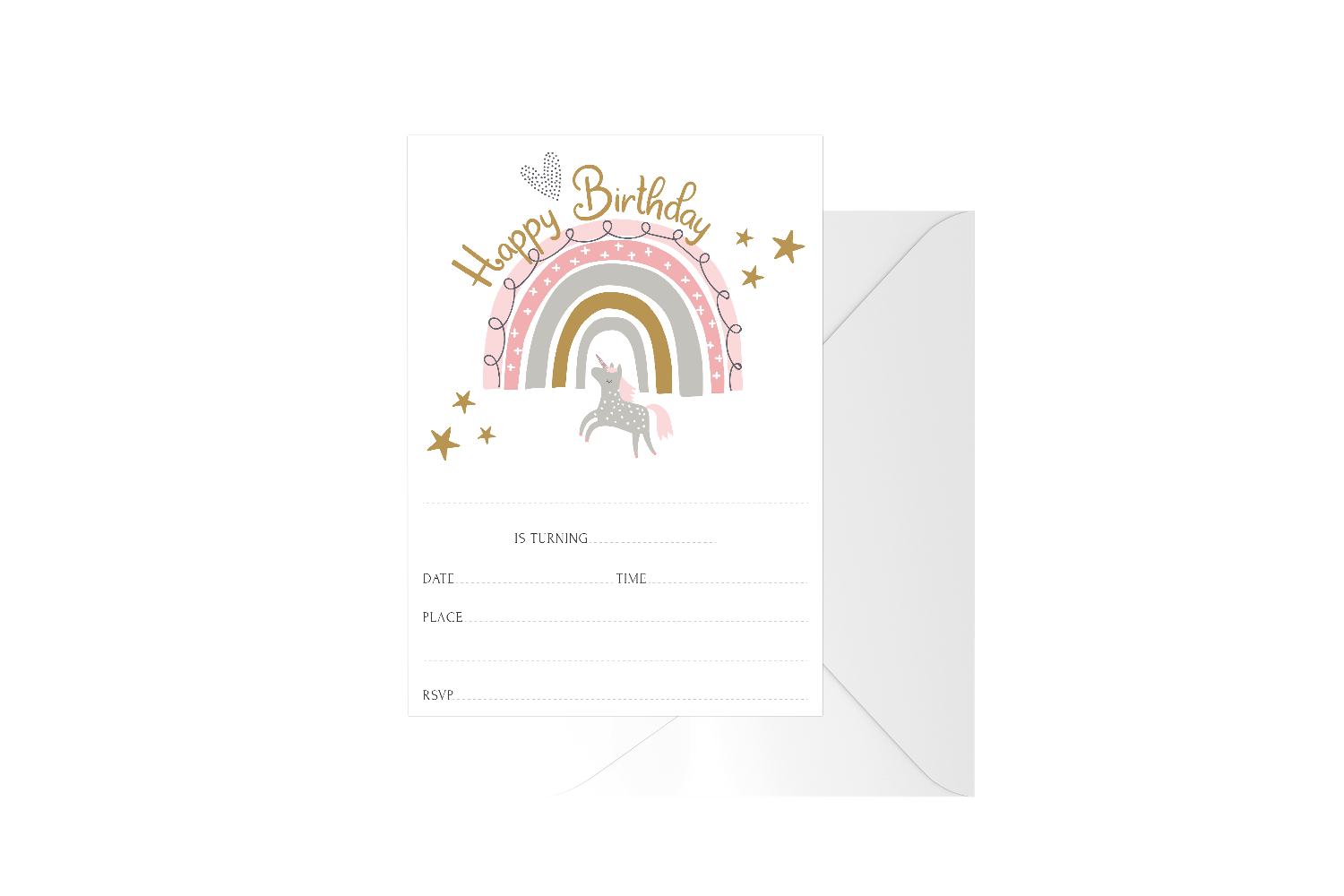 Rainbow Unicorn Fill In Happy Birthday