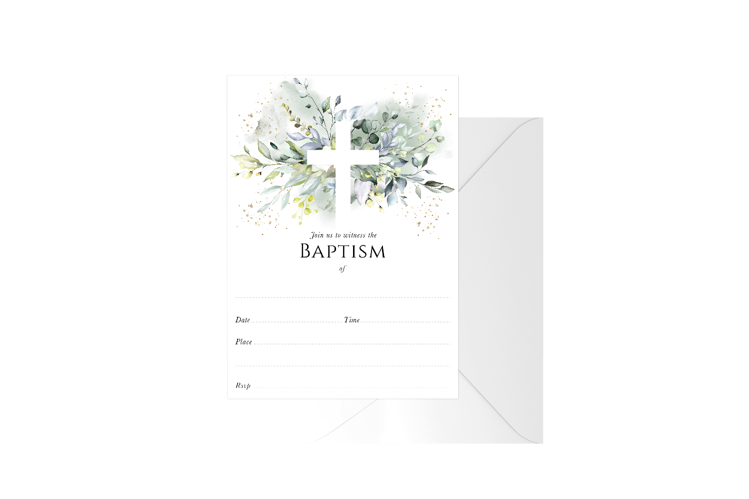 Botanical Cross Fill In Baptism