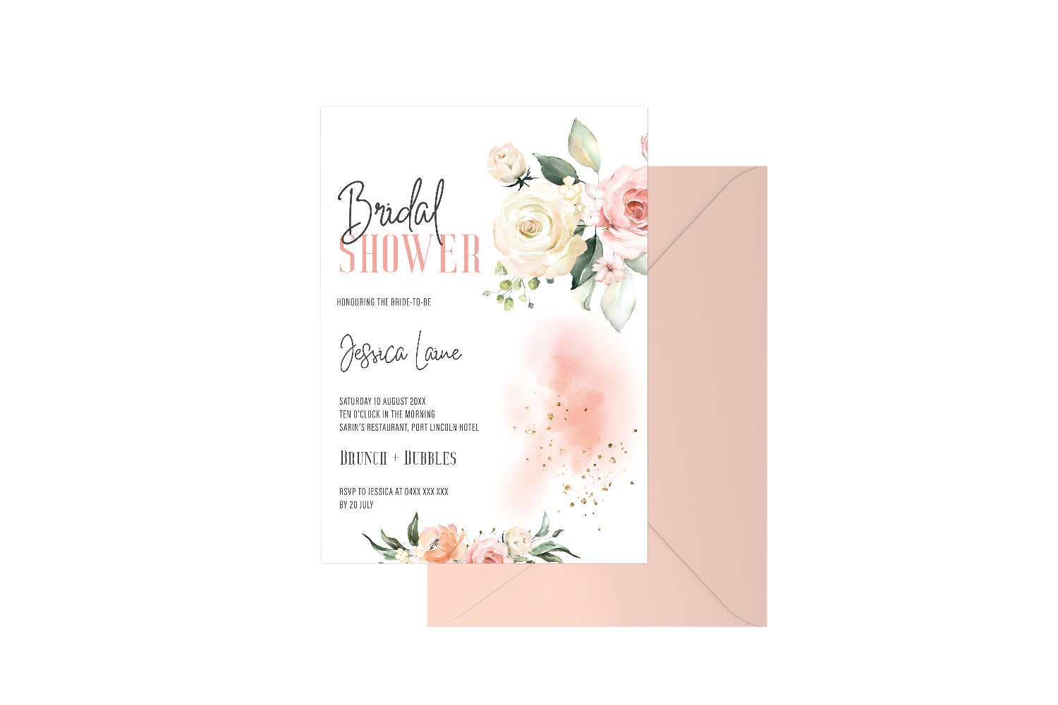 Bridal Shower Floral Customised Invitation