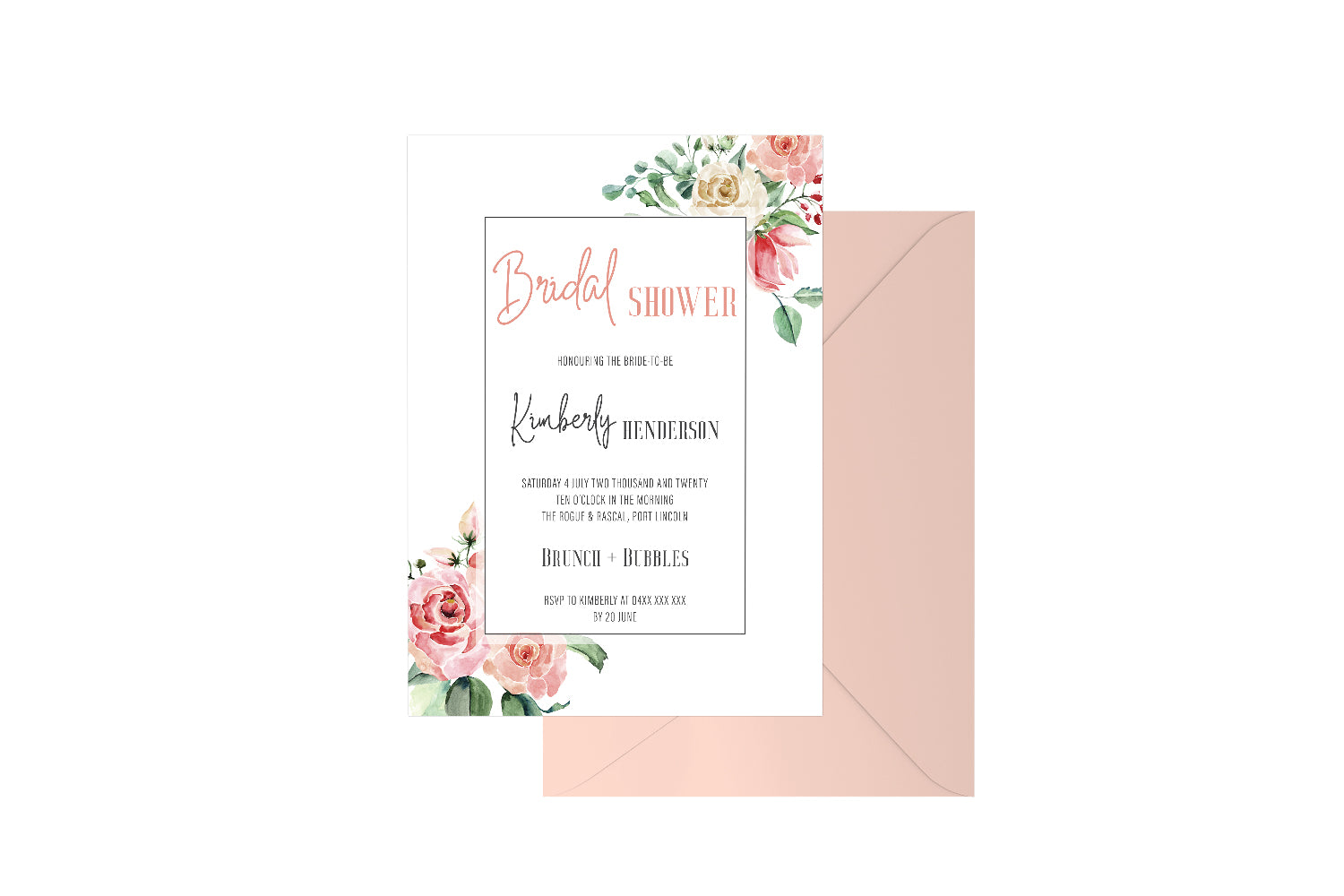 Bridal Shower Geo Floral Customised Invitation