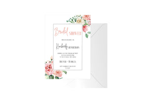 Bridal Shower Geo Floral Customised Invitation