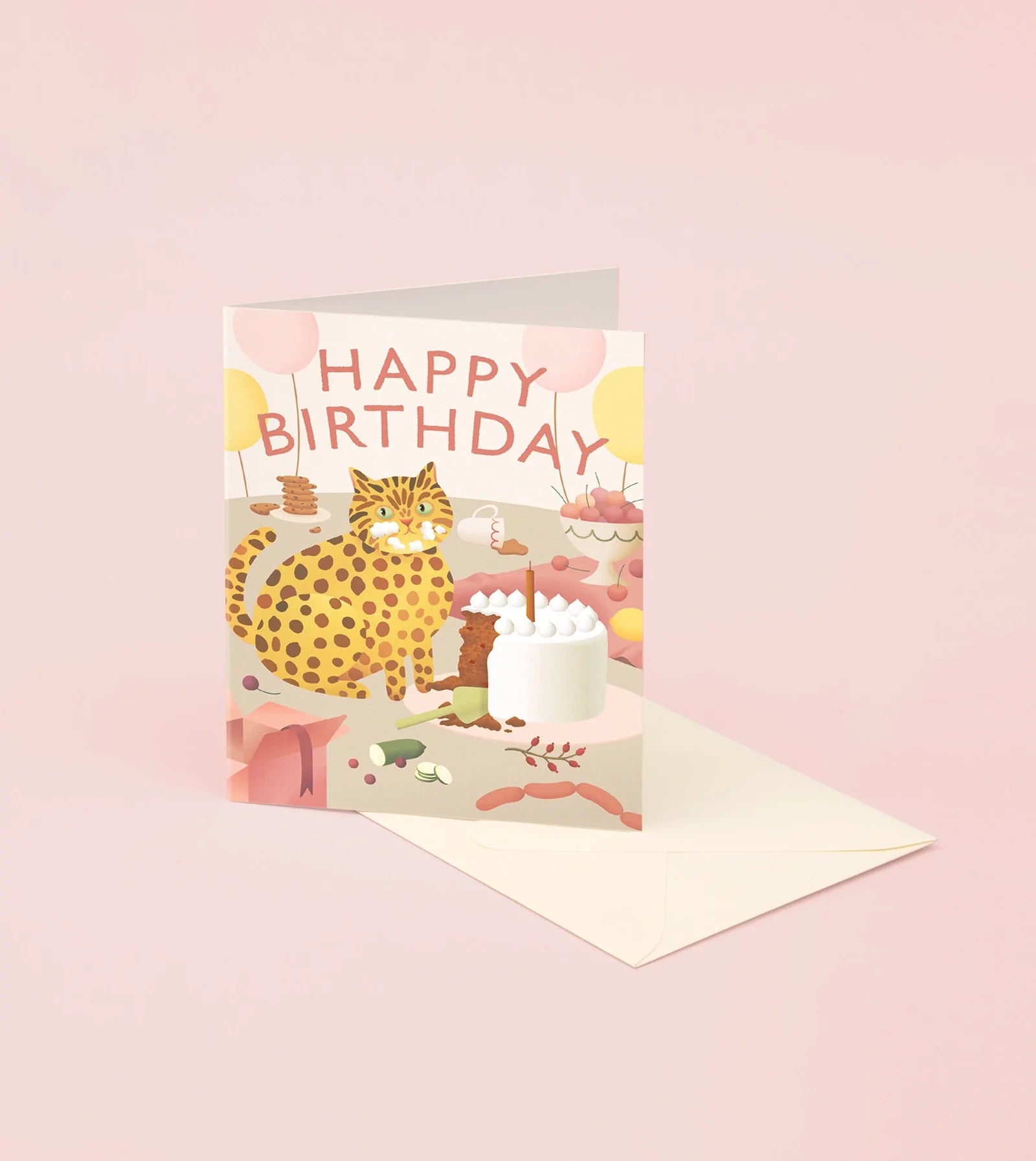 Cat & Birthday Cake Card