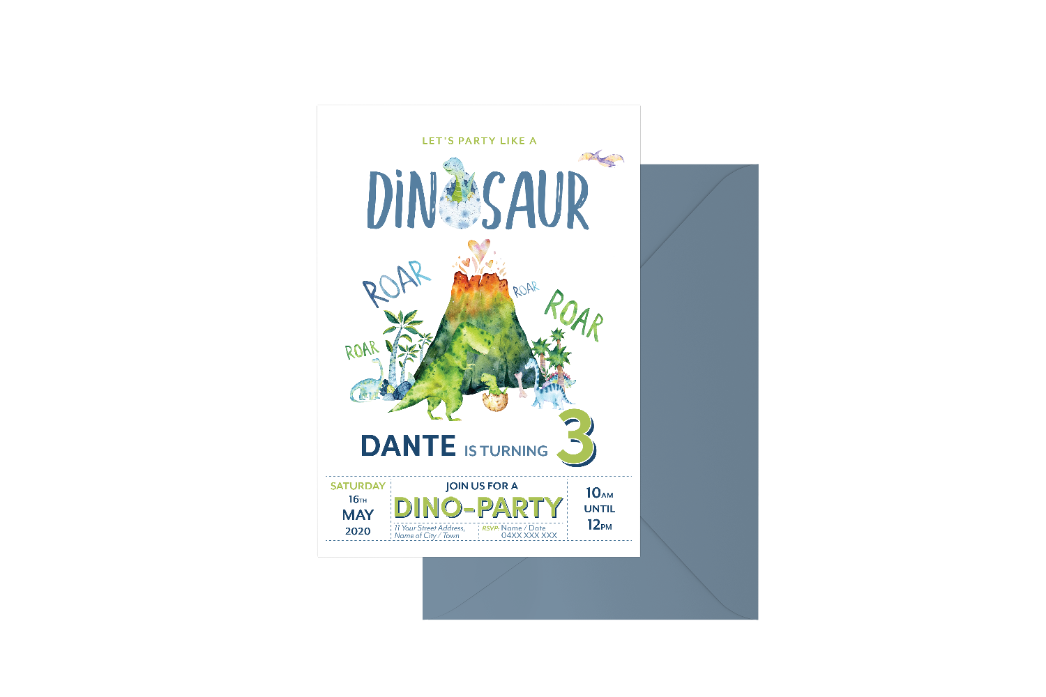 Party Like A Dinosaur Customised Birthday Boy