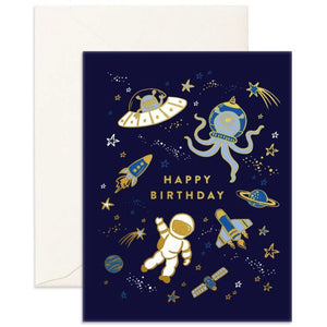 Space Happy Birthday Card