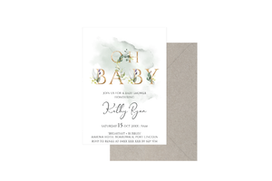 Oh Baby Watercolour Customised Baby Shower